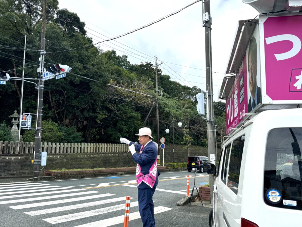 田原市畠神社交差点で街頭演説